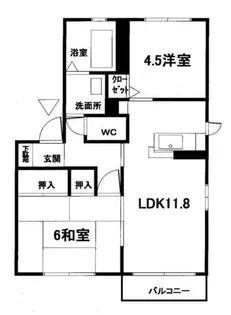 リーベンコートB棟【201号室】の間取り