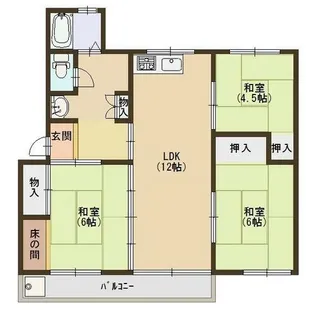 青山台住宅60号棟【5階】の間取り