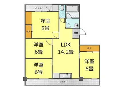 FIRST上富野ハイツ【2階】の間取り