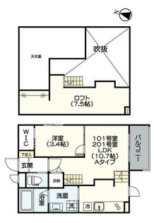 フェリシア高宮【101号室】の間取り