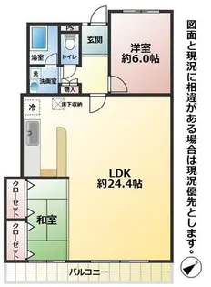ホワイトキャッスル第二下到津A棟【608号室】の間取り