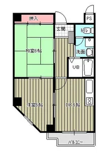 大阪府大阪市東住吉区桑津1丁目【マンション】の間取り