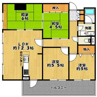 朝日プラザ東今宿【3階】の間取り