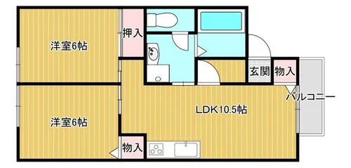 シャトードゥヴェール【103号室】の間取り