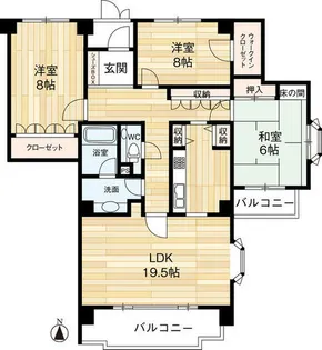 ヒューマンズ甲子園口【3階】の間取り