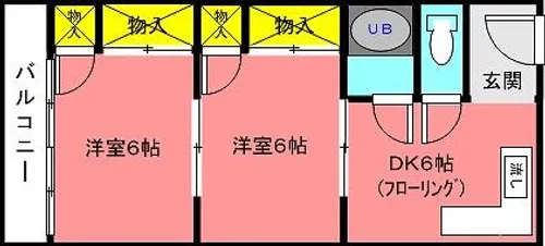 メゾン第3こぶし【1階】の間取り