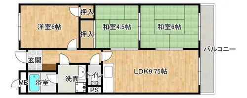 アプティ3番館【4階】の間取り