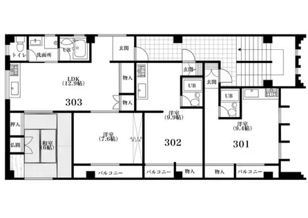 パークピア畑屋敷Ⅱ【3階】の間取り