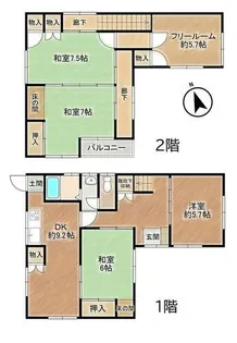 兵庫県三田市相生町【一戸建】の間取り