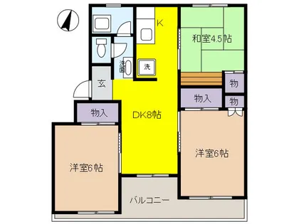 兵庫県芦屋市岩園町【マンション】の間取り