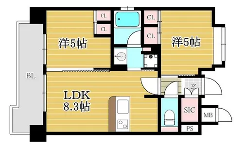 福岡県福岡市東区馬出2丁目【マンション】の間取り
