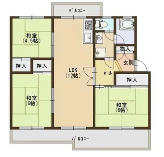 新多聞第3住宅211号棟【5階】の間取り