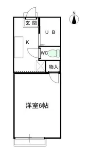 アネックスB・敷-無【2階】の間取り