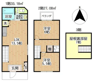 兵庫県尼崎市大庄中通1丁目【一戸建】の間取り
