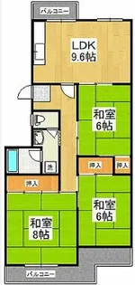 鴨谷台第一次住宅15号棟【110号室】の間取り