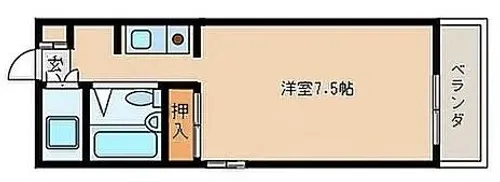 第6スカイビル【8A号室】の間取り