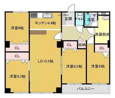 サンヴェール中央【702号室】の間取り