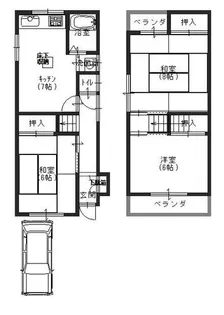 大阪府寝屋川市国松町【一戸建】の間取り
