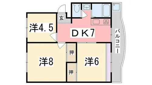 兵庫県姫路市香寺町溝口【マンション】の間取り