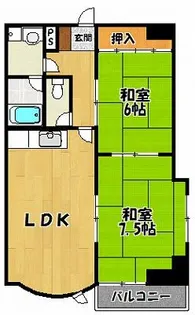 兵庫県三田市下田中【マンション】の間取り