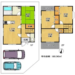 京都府城陽市平川車塚【一戸建】の間取り