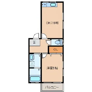 Life Felice【201号室】の間取り