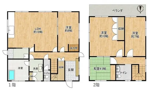 大阪府八尾市大竹6丁目【一戸建】の間取り