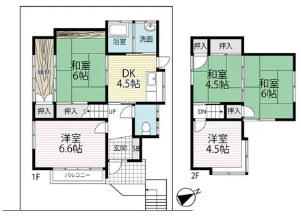 京都府京都市山科区北花山西ノ野町【一戸建】の間取り