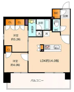 メトライズ森ノ宮中央【6階】の間取り