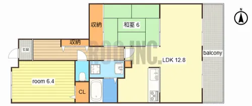兵庫県姫路市北原【マンション】の間取り