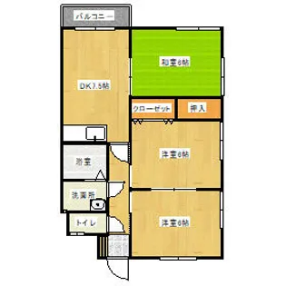 コンフォートヒサノB棟【201号室】の間取り