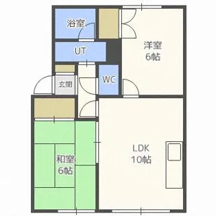 コーポハイブリッヂC棟【102号室】の間取り