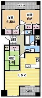 コスタ・ミラにしきのはま三番館【205号室】の間取り