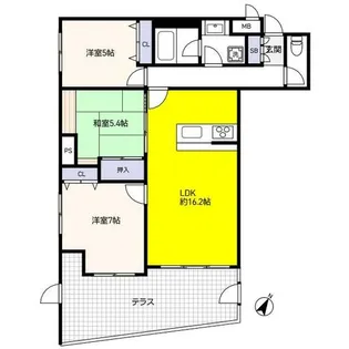 パレ・シェール芦屋東山(パレシェール芦屋東山)【1階】の間取り