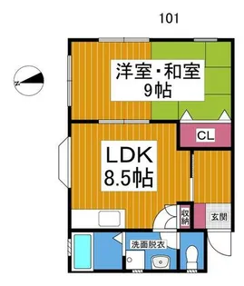 福岡県大牟田市大字橘【アパート】の間取り