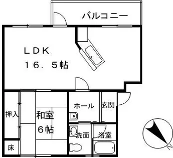助松ハイツA棟【4階】の間取り