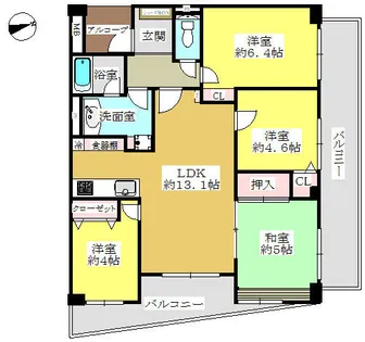 兵庫県西宮市甲子園一番町【マンション】の間取り