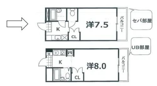 1Kの間取り画像