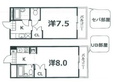 シェルマンション【4階】の間取り