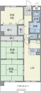 OS・SKYパークサイドヴィラ白山【5階】の間取り