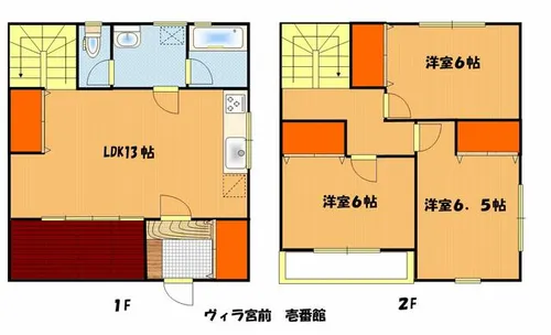 愛知県豊橋市神野新田町字宮前【一戸建】の間取り