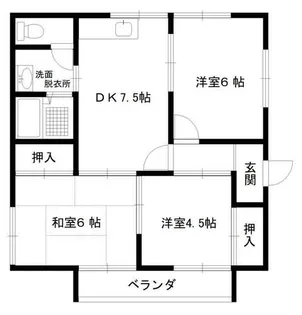 ベルメゾン国府【2F号室】の間取り