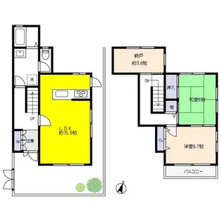 兵庫県芦屋市山芦屋町【テラスハウス】の間取り