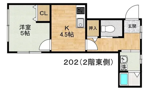 大阪府大阪市西成区花園南1丁目【アパート】の間取り