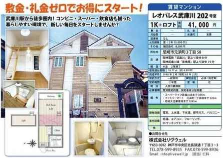 レオパレス武庫川【202号室】の間取り