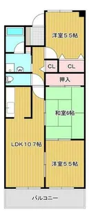 クリスタルハーモニー【102号室】の間取り