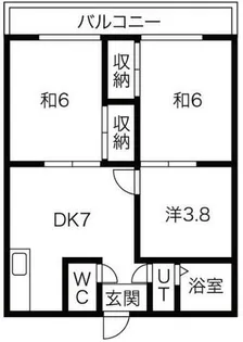 南根ハイツ【2F号室】の間取り