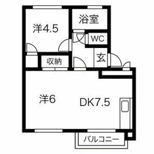 北海道札幌市中央区南十七条西8丁目【アパート】の間取り