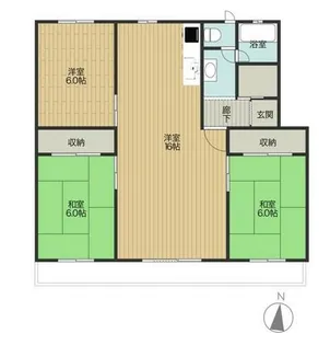 川沿団地E棟【202号室】の間取り