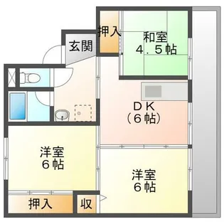 ビレッジハウス頴田 2号棟【303号室】の間取り
